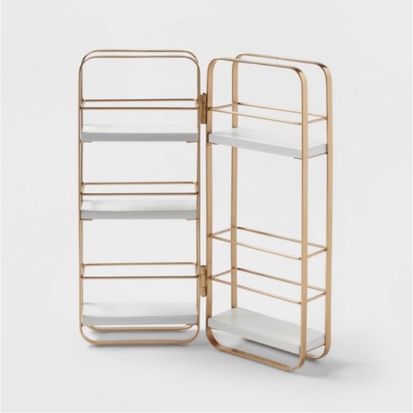 Target Other - Foldable Shelf Countertop Organizer Brass